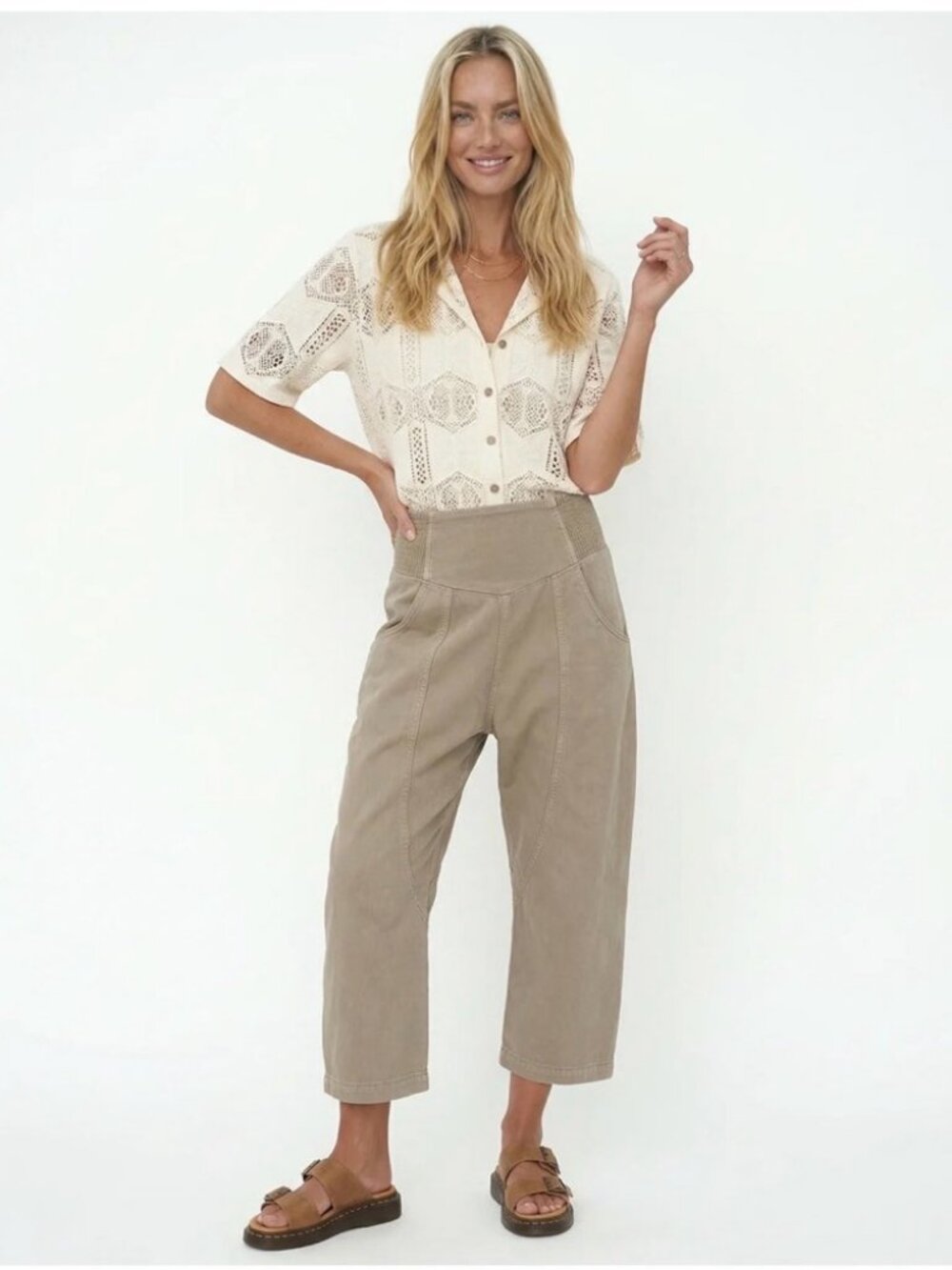 Free People We The Free Light Blue Lunan Harem Pull-On Pants - Picture 13 of 15